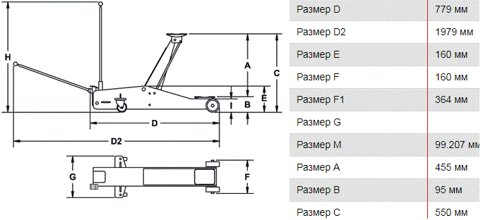 Домкрат подкатной 2т схема